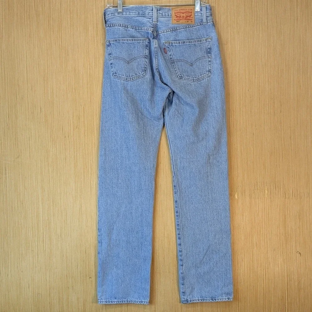 Levis 501 Original Fit Straight Leg Light Wash Blue Denim Jeans Mens 29x32